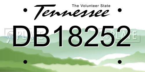DB18252 Tennessee License Plate