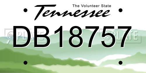 DB18757 Tennessee License Plate