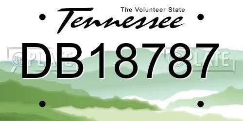 DB18787 Tennessee License Plate