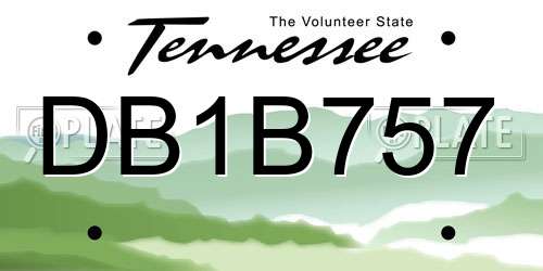DB1B757 Tennessee License Plate
