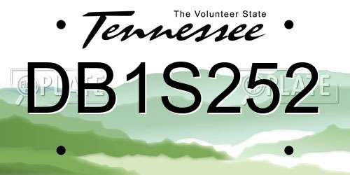 DB1S252 Tennessee License Plate