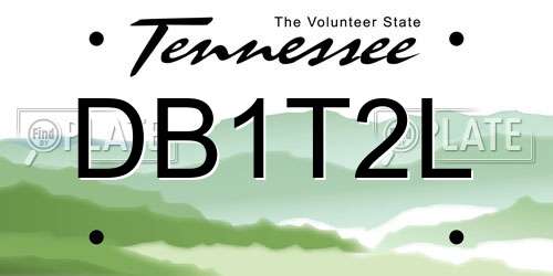 DB1T2L Tennessee License Plate