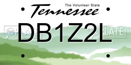 DB1Z2L Tennessee License Plate