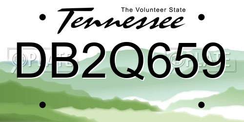 DB2Q659 Tennessee License Plate