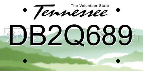DB2Q689 Tennessee License Plate