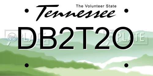 DB2T2O Tennessee License Plate