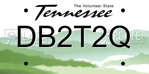 DB2T2Q Tennessee License Plate