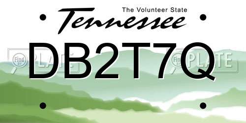 DB2T7Q Tennessee License Plate