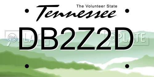 DB2Z2D Tennessee License Plate