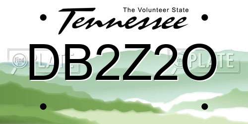 DB2Z2O Tennessee License Plate