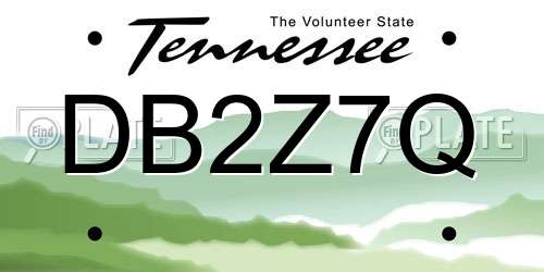 DB2Z7Q Tennessee License Plate