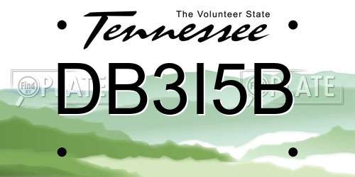 DB3I5B Tennessee License Plate