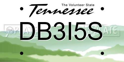 DB3I5S Tennessee License Plate