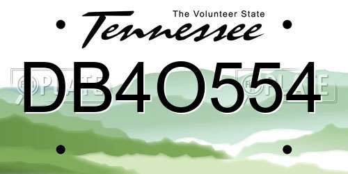 DB4O554 Tennessee License Plate