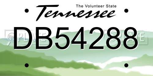 DB54288 Tennessee License Plate