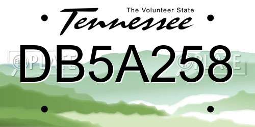 DB5A258 Tennessee License Plate