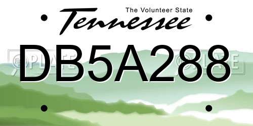 DB5A288 Tennessee License Plate