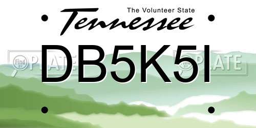 DB5K5I Tennessee License Plate