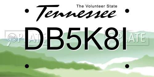 DB5K8I Tennessee License Plate