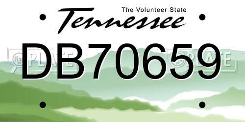 DB70659 Tennessee License Plate