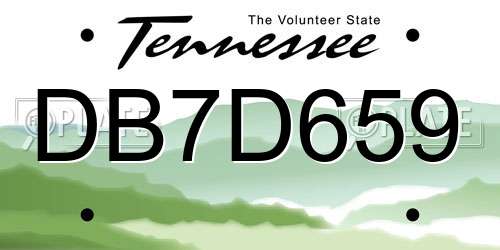 DB7D659 Tennessee License Plate