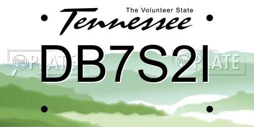 DB7S2I Tennessee License Plate