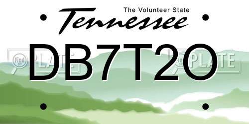 DB7T2O Tennessee License Plate