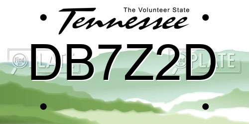 DB7Z2D Tennessee License Plate