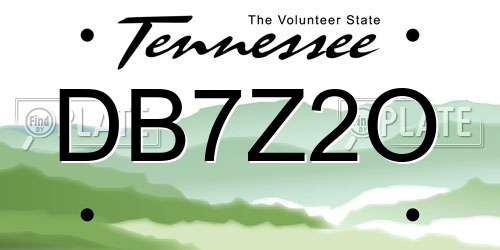 DB7Z2O Tennessee License Plate