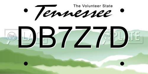 DB7Z7D Tennessee License Plate