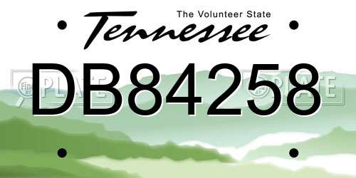 DB84258 Tennessee License Plate