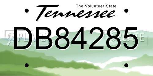DB84285 Tennessee License Plate