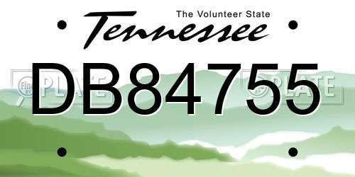 DB84755 Tennessee License Plate