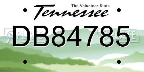 DB84785 Tennessee License Plate