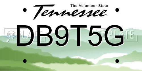 DB9T5G Tennessee License Plate