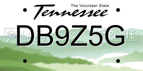 DB9Z5G Tennessee License Plate