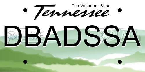 DBADSSA Tennessee License Plate