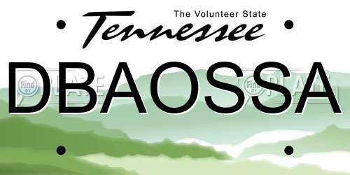 DBAOSSA Tennessee License Plate