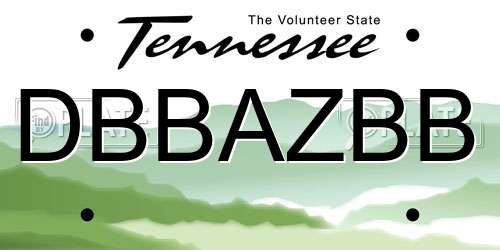 DBBAZBB Tennessee License Plate
