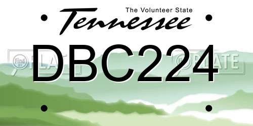 DBC224 Tennessee License Plate