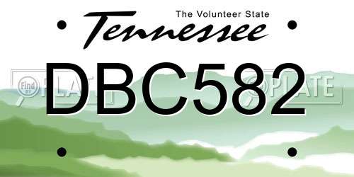DBC582 Tennessee License Plate
