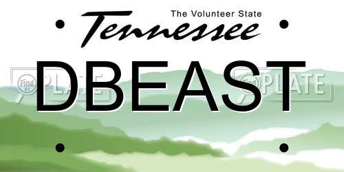 DBEAST Tennessee License Plate