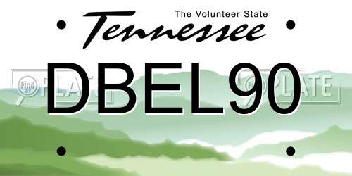 DBEL90 Tennessee License Plate