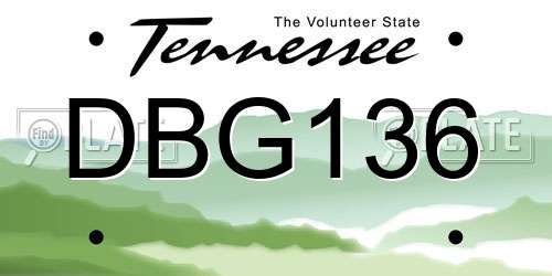 DBG136 Tennessee License Plate