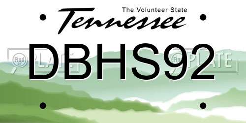 DBHS92 Tennessee License Plate