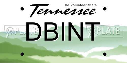 DBINT Tennessee License Plate