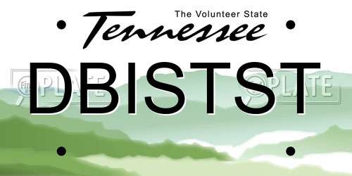 DBISTST Tennessee License Plate