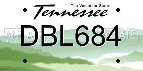 DBL684 Tennessee License Plate