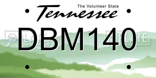 DBM140 Tennessee License Plate