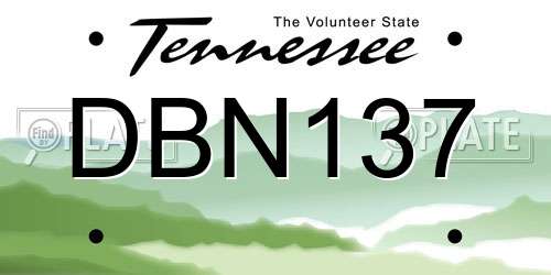 DBN137 Tennessee License Plate